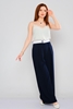 Bubble High Waist Casual Trousers Navy