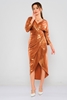 Explosion Asymmetrical Three Quarter Sleeve Night Wear Dresses Copper