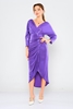 Explosion Asymmetrical Three Quarter Sleeve Night Wear Dresses Purple