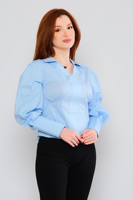 Mees Casual Blouses White Blue