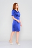 Biscuit Knee Lenght Short Sleeve Casual Dresses زرقاء داكنة ساطعة
