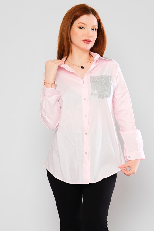 Lila Rose Long Sleeve Normal Neck Casual Shirts Blue Pink Ecru