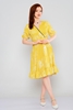 Biscuit Knee Lenght Short Sleeve Casual Dresses الأصفر