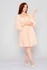Lila Rose Knee Lenght Long Sleeve Casual Offshoulder Dresses Pudra