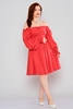 Lila Rose Knee Lenght Long Sleeve Casual Offshoulder Dresses Mercan