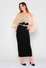 Lila Rose Maxi Long Sleeve Casual Dresses أسود - اللون البيج