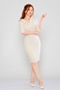 Explosion Knee Lenght Three Quarter Sleeve Casual Dresses Stone