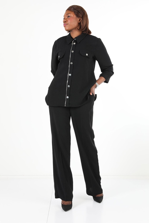 Cosmos Casual Plus Size Suits Black Oil