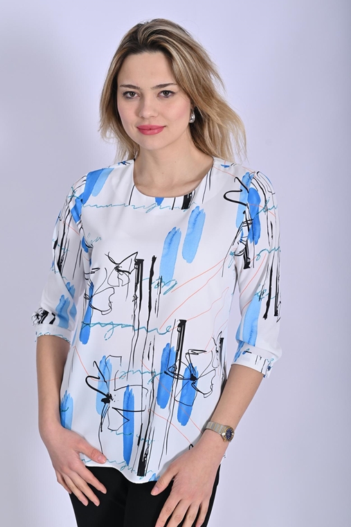 Unique Lady Casual Blouses Blue Green Pink
