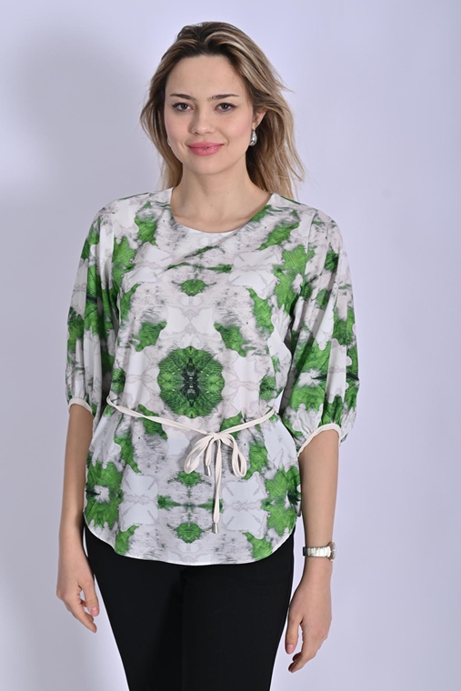 Unique Lady Casual Blouses Red Green Turquoise