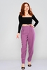 Mees High Waist Casual Trousers Purple
