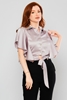 Lila Rose Short Sleeve Normal Neck Casual Shirts اللون الرمادي