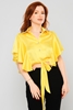 Lila Rose Short Sleeve Normal Neck Casual Shirts Yellow