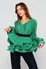Lila Rose Long Sleeve Casual Blouses أخضر