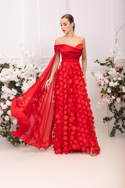 Odrella Night Wear Evening Dresses Red Lilac Fuchsia Caramel