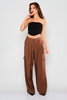 Explosion High Waist Casual Trousers Brown
