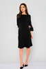Biscuit Knee Lenght Three Quarter Sleeve Casual Dresses Siyah