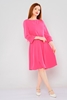 Biscuit Knee Lenght Three Quarter Sleeve Casual Dresses Fuchsia