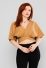 Explosion Three Quarter Sleeve Boat Neck Casual Blouses
