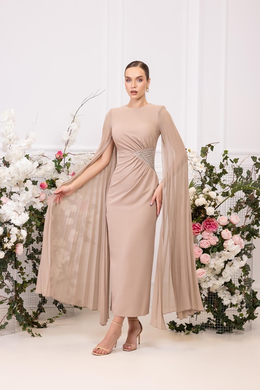 Odrella Night Wear Evening Dresses Fuchsia Caramel Stone