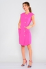 Explosion Knee Lenght Short Sleeve Casual Dresses Fuchsia