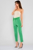 Bubble High Waist Casual Trousers Yeşil
