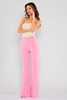 Airport High Waist Casual Trousers Pembe
