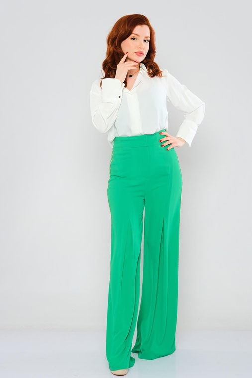 Miarte С завышенной талией повседневная одежда Оптом женские брюки черный зеленый норка