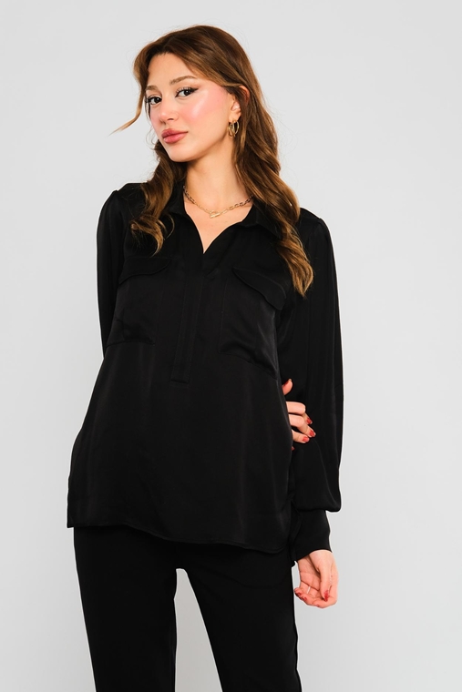 Show Up Casual Blouses Black Mink