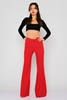 Miarte High Waist Casual Trousers Red