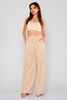 Bubble High Waist Casual Trousers Beige