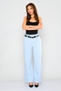 Explosion High Waist Casual Trousers Blue
