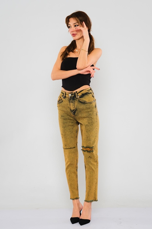 Rox Rite Yüksek Belli Günlük Giyim Kot Pantolon