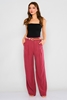 Mees High Waist Casual Trousers Bordeux