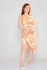 Biscuit Asymmetrical Short Sleeve Casual Dresses البرتقالي