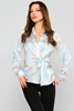 Explosion Long Sleeve Casual Blouses Blue