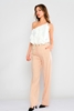 Mees High Waist Casual Trousers Pudra
