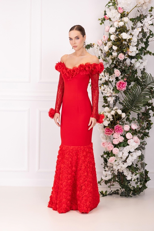 Odrella Night Wear Evening Dresses Red Lilac