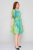 Biscuit Knee Lenght Three Quarter Sleeve Casual Dresses Green