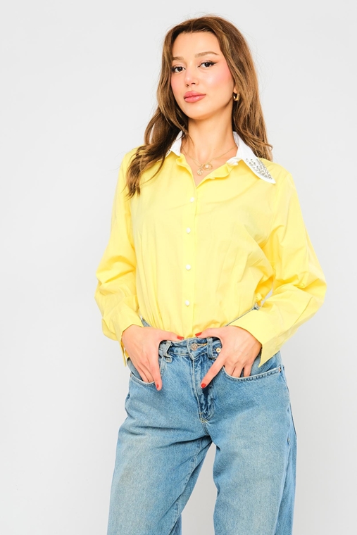 Lila Rose Long Sleeve Casual Shirts Red Yellow Pink