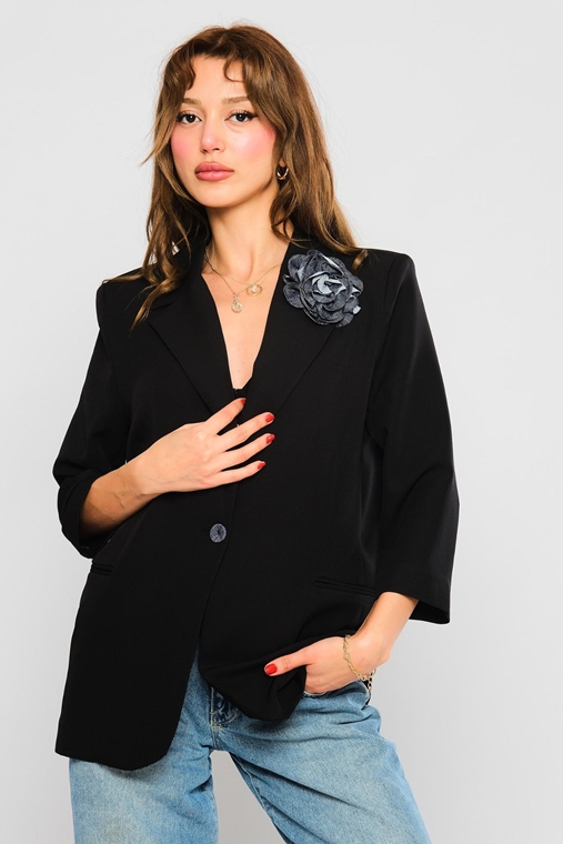 Favori Blazer Günlük Giyim Ceket Siyah Bej leylak Fuşya Ekru İndigo Nane