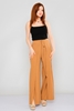 Bubble High Waist Casual Trousers Brown