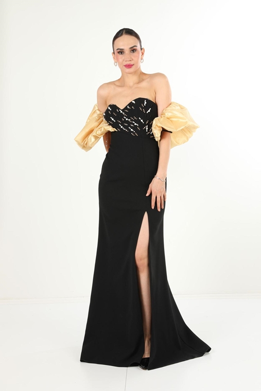 Sesto Senso Night Wear Evening Dresses Black-White Black-Gold Black-Green Black-Pink