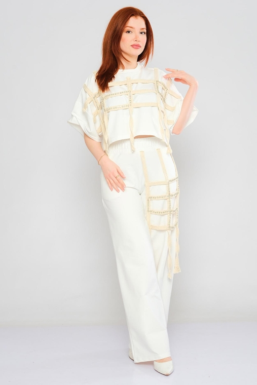Angelmari ملابس غير رسمية بدلات أبيض اللون البيج