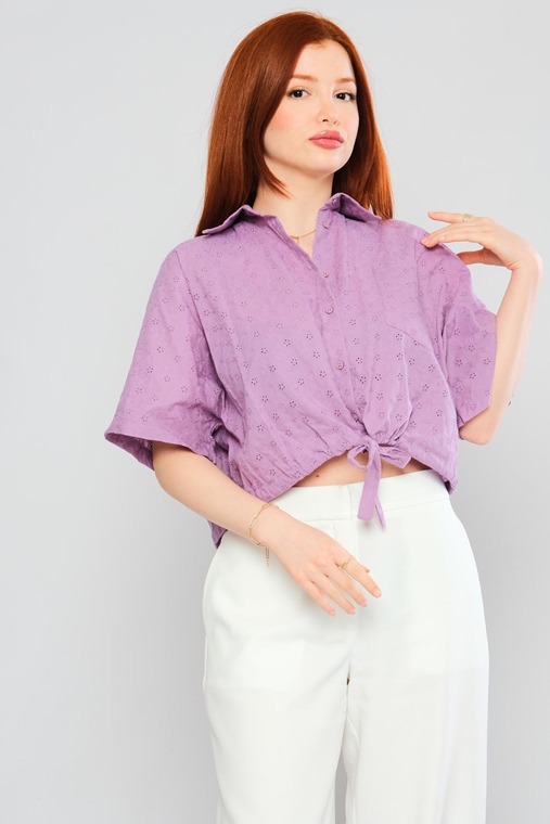 Mees Casual Blouses White Purple
