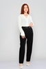 Mees High Waist Casual Trousers Black