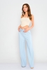 Mees High Waist Casual Trousers لون فيروزي