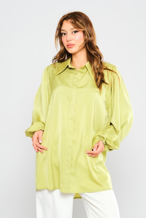 Plisse повседневная одежда Блузки черный зеленый оранжевый фуксия