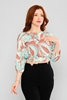 Explosion Three Quarter Sleeve Casual Blouses Mint
