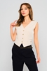 Explosion Sleevless Casual Blouses Beige